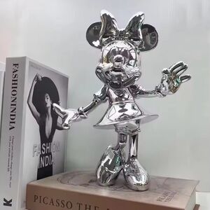 Disney Minnie Pop Art Sculpture Figure Chrome Silver 30cm
